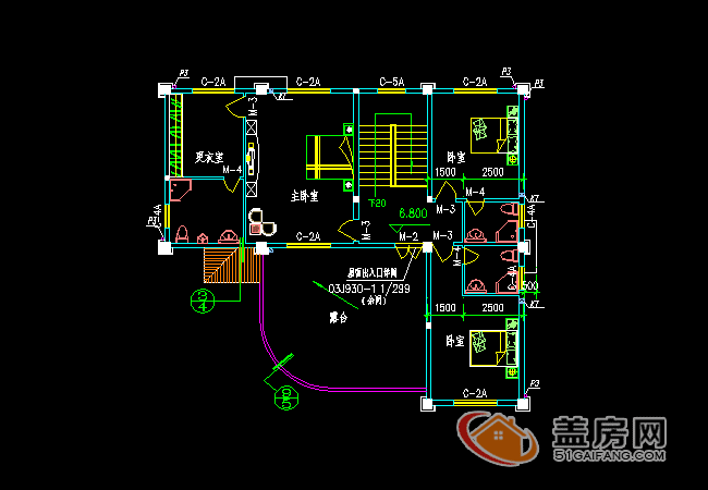 15x14三層半農(nóng)村別墅設(shè)計(jì)圖，帶地下室，漂亮大方。