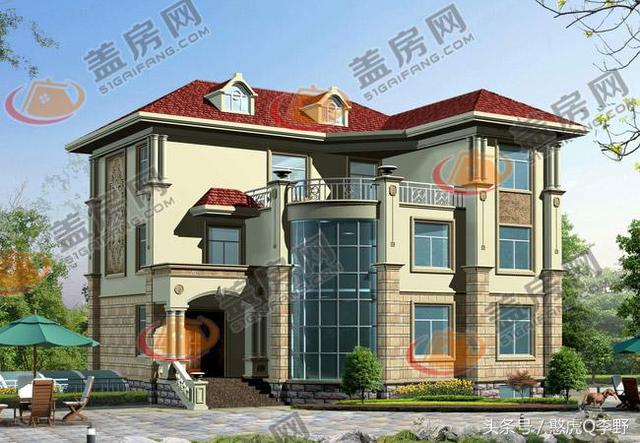 15x14三層半農(nóng)村別墅設(shè)計(jì)圖，帶地下室，漂亮大方。