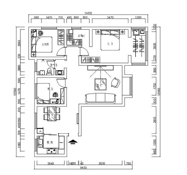 120平三室現(xiàn)代簡約風(fēng)格裝修，簡約又不簡單，全包12萬。