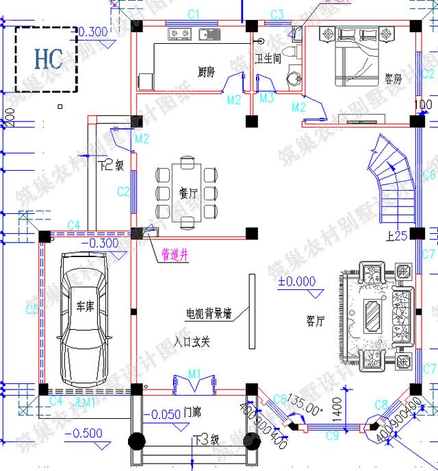 13×15米三層豪華歐式別墅設(shè)計(jì)圖，帶挑空客廳，時(shí)尚大氣，造價(jià)35萬(wàn)。
