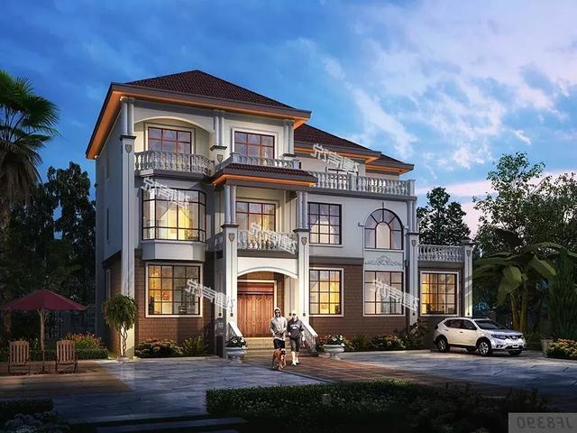 18×12米三層半經(jīng)典歐式別墅設(shè)計(jì)圖，帶書房+大露臺，都只是標(biāo)配。