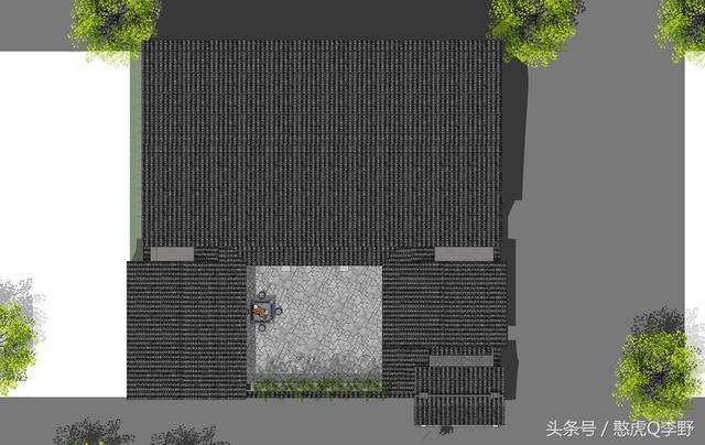 16x15米二層新中式三合院別墅設計圖，造價38萬元。