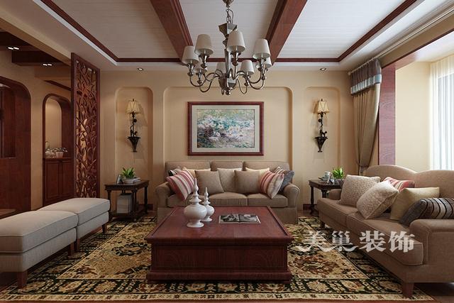 130㎡三室美式風(fēng)格裝修，全包20萬。