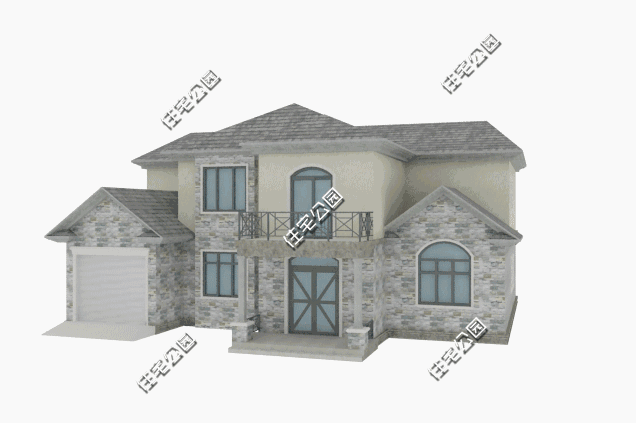 12×15米二層農(nóng)村別墅設(shè)計(jì)圖，布局合理，外觀簡約迷人，帶車庫。