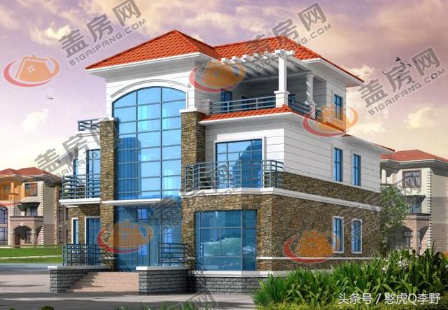 占地150平米的現(xiàn)代風三層別墅設(shè)計圖，帶大露臺和健身房，造價35萬