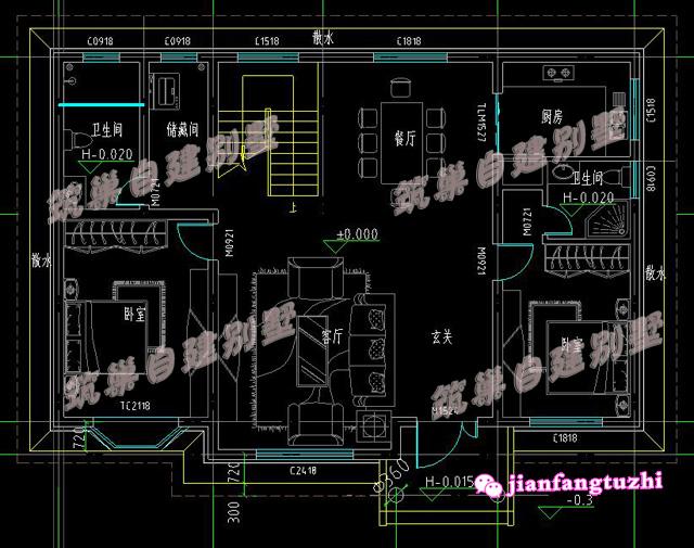 簡約二層平屋頂帶大露臺的農(nóng)村別墅設(shè)計戶型，施工簡單，戶型美觀實用