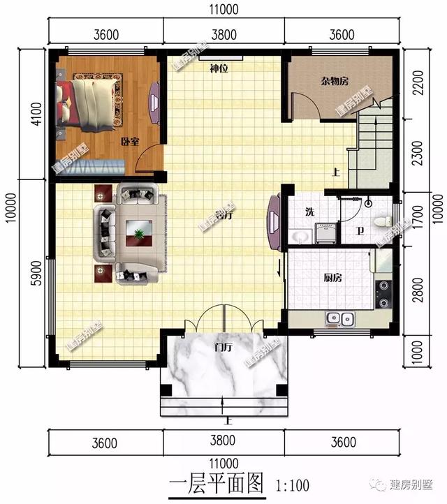 11×10米農(nóng)村別墅設(shè)計(jì)圖，簡約不失風(fēng)格，簡單實(shí)用