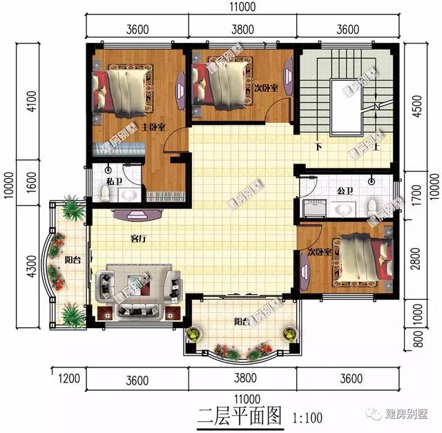 11×10米農(nóng)村別墅設(shè)計(jì)圖，簡約不失風(fēng)格，簡單實(shí)用
