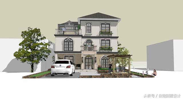 適合農(nóng)村修建的簡(jiǎn)歐風(fēng)格三層別墅設(shè)計(jì)圖，雙餐廳設(shè)計(jì)適合大家庭