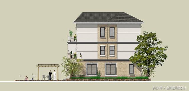 適合農(nóng)村修建的簡(jiǎn)歐風(fēng)格三層別墅設(shè)計(jì)圖，雙餐廳設(shè)計(jì)適合大家庭