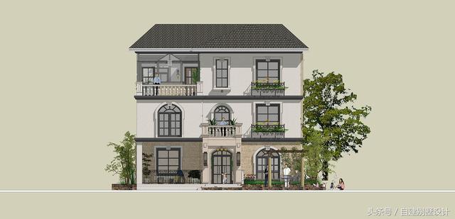 適合農(nóng)村修建的簡(jiǎn)歐風(fēng)格三層別墅設(shè)計(jì)圖，雙餐廳設(shè)計(jì)適合大家庭