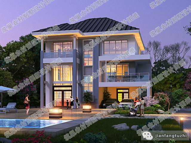 三層自建房帶挑空客廳現(xiàn)代風(fēng)格全套施工效果圖，蓋好房，過好生活