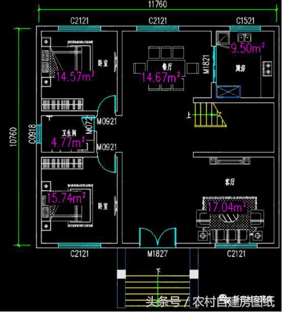  這款別墅設(shè)計圖整體布局實用，與其費盡心思在城市買房，還不如回鄉(xiāng)下建個漂亮的小別墅
