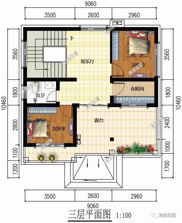 4棟平屋頂設(shè)計(jì)的農(nóng)村自建房設(shè)計(jì)圖，施工簡(jiǎn)單造價(jià)低