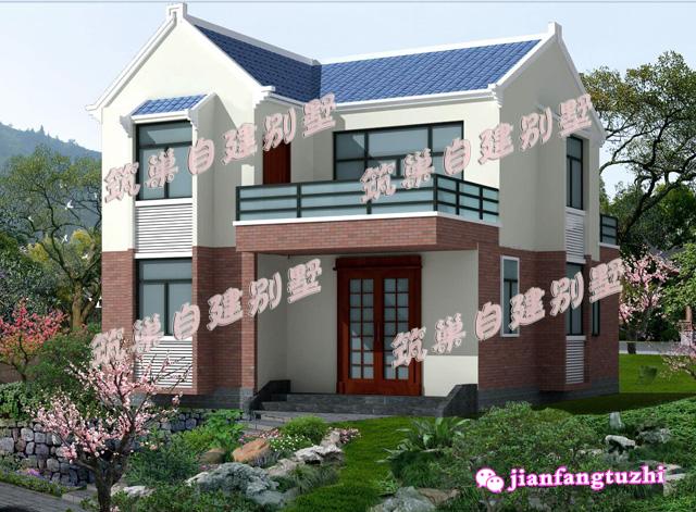 農村二層坡屋頂別墅設計圖效果圖紙，為了房屋的美觀和安全，選擇坡屋頂別墅更劃算