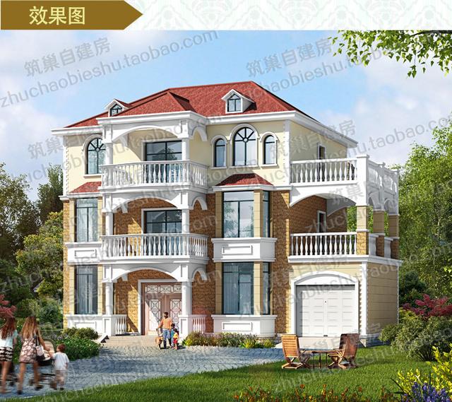 35萬三層別墅全套CAD圖紙（附鏡像圖），帶獨立車庫，比較順應(yīng)時代的需求