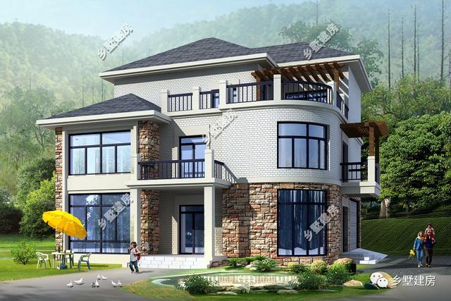 給大家介紹的兩款自建房別墅設(shè)計(jì)圖，價(jià)格上相差一倍，風(fēng)格上、色彩上也不盡相同