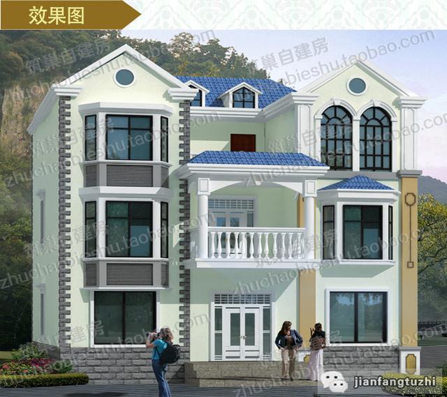 35萬多房間三層自建房設(shè)計圖12×10米，戶型設(shè)計大氣實用，適合農(nóng)村大家庭建造