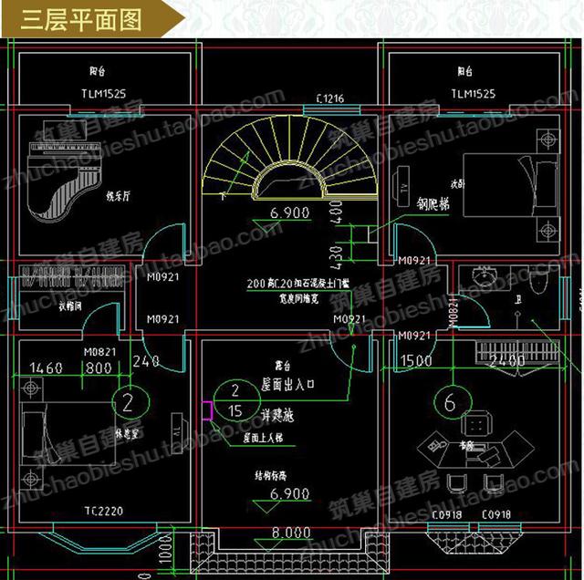 35萬多房間三層自建房設(shè)計圖12×10米，戶型設(shè)計大氣實用，適合農(nóng)村大家庭建造