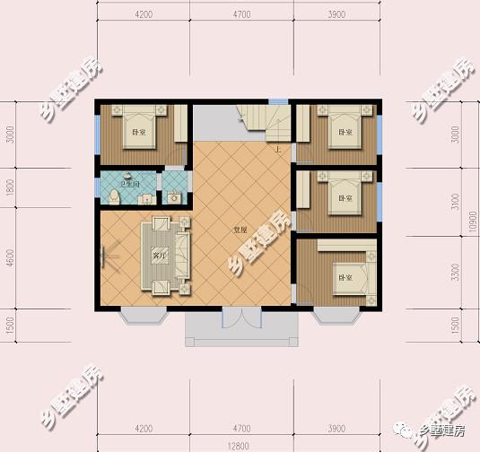 這棟別墅主要是以居住為準，開間12米，進深10米，自己住，住的舒適才好
