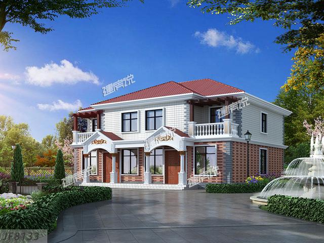 這款二層別墅設(shè)計圖外型美造價低，家家戶戶都能建
