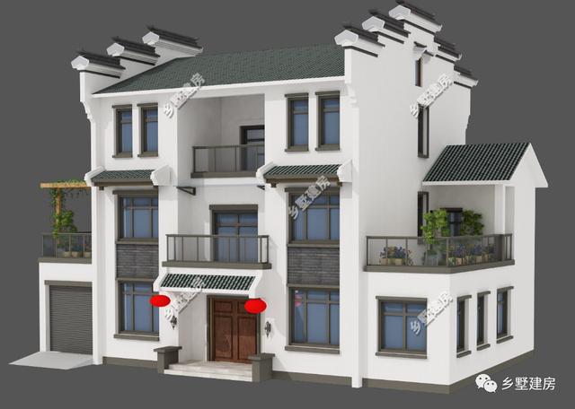 一棟古樸范十足的三層中式別墅設計圖，美出天際