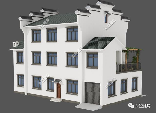 一棟古樸范十足的三層中式別墅設計圖，美出天際