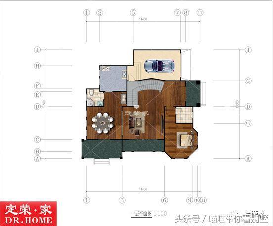這款帶車(chē)庫(kù)的農(nóng)村別墅設(shè)計(jì)圖介紹給你，不怕車(chē)沒(méi)地方停了