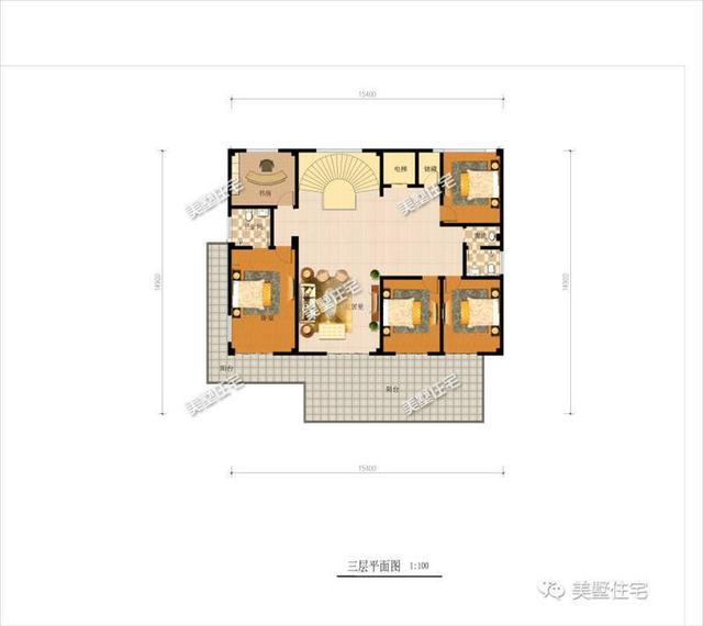 24X19米現(xiàn)代風(fēng)四層別墅設(shè)計圖，帶旋轉(zhuǎn)樓梯、電梯+車庫，比較符合當(dāng)代人的審美