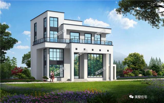 24X19米現(xiàn)代風(fēng)四層別墅設(shè)計圖，帶旋轉(zhuǎn)樓梯、電梯+車庫，比較符合當(dāng)代人的審美