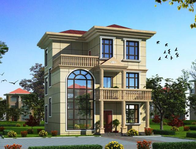 占地9X9米的農(nóng)村三層自建別墅設計圖，建出來很氣派，不輸其他豪宅