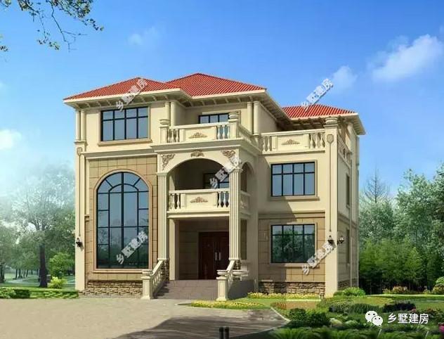 奢華范兒自建房別墅設計圖，外形很高級，滿滿的宮殿式別墅感