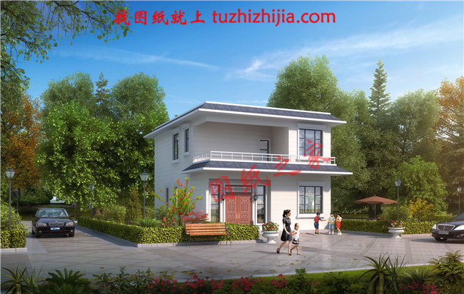 10萬內(nèi)2層小洋樓設(shè)計圖，平屋頂，戶型設(shè)計合理