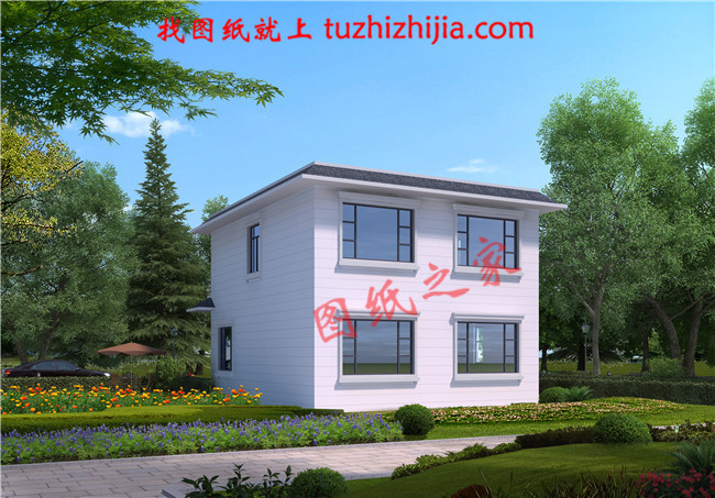 10萬內(nèi)2層小洋樓設(shè)計圖，平屋頂，戶型設(shè)計合理