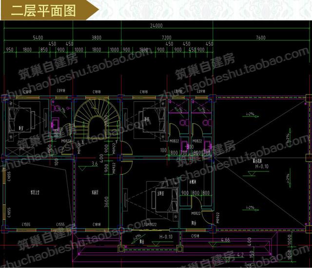 大開間復(fù)式三層別墅設(shè)計施工圖，帶車庫+露臺花園+落地窗，給人感覺很氣派