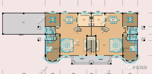 這款雙拼別墅設(shè)計(jì)圖適合家里有兩個(gè)兒子的家庭建造