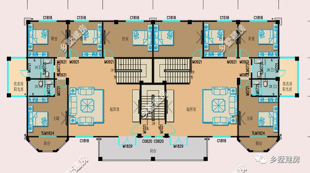 這款雙拼別墅設(shè)計(jì)圖適合家里有兩個(gè)兒子的家庭建造