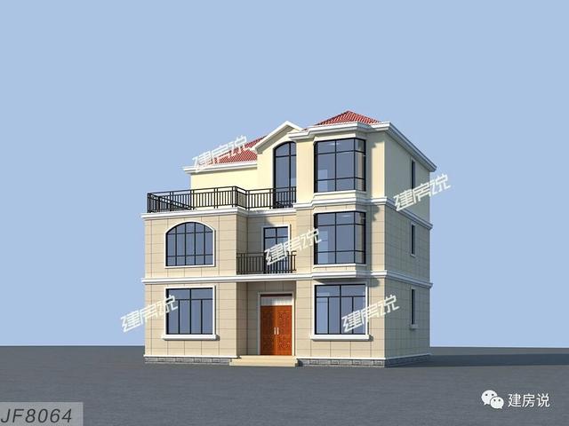 這款別墅設(shè)計圖在農(nóng)村非常受歡迎，外觀非常時尚，典型的歐式風(fēng)格，符合現(xiàn)在農(nóng)村的主流審美