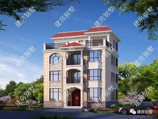 四層自建房設(shè)計(jì)圖，平屋頂+飄窗，外觀精美，室內(nèi)布局實(shí)用