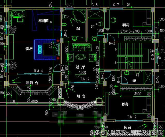 2款四層帶挑空客廳農(nóng)村別墅設(shè)計施工圖，適合家里人口多的大家庭建造