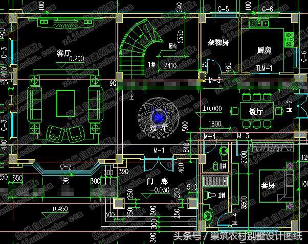 2款四層帶挑空客廳農(nóng)村別墅設(shè)計施工圖，適合家里人口多的大家庭建造