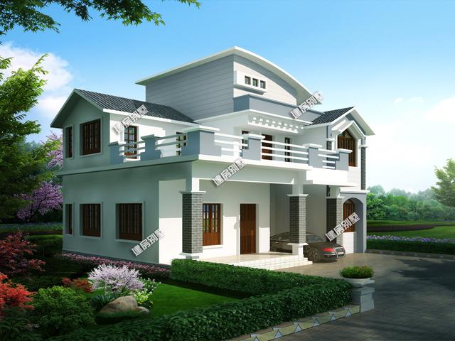 兩層半別墅設(shè)計(jì)圖，車庫+大露臺設(shè)計(jì)，大大滿足你的生活需求