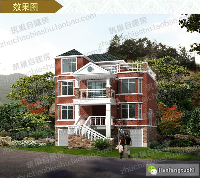 40萬帶車庫四層自建房設(shè)計圖紙，占地約110平米