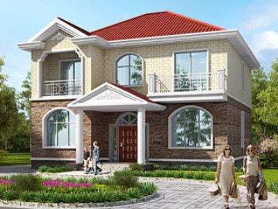 分享一款半封閉陽臺+露臺農(nóng)村三層房屋設(shè)計圖片，外觀爽朗大氣