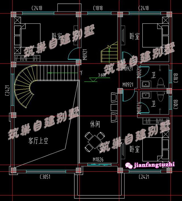 這款帶玄關(guān)+半旋轉(zhuǎn)樓梯+落地窗農(nóng)村別墅設(shè)計，戶型簡約大方，你喜歡么