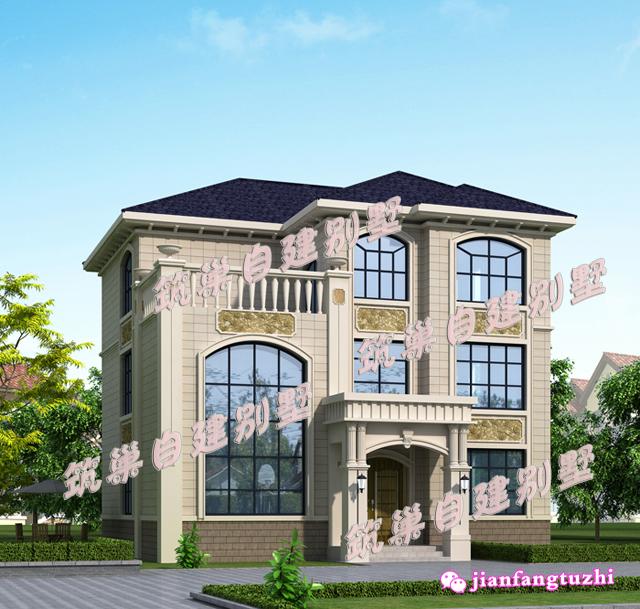 這款帶玄關(guān)+半旋轉(zhuǎn)樓梯+落地窗農(nóng)村別墅設(shè)計，戶型簡約大方，你喜歡么