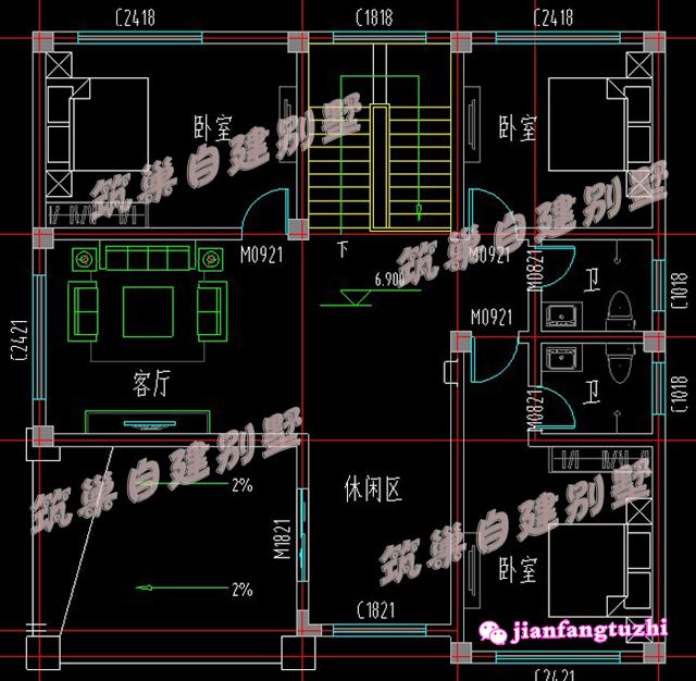 這款帶玄關(guān)+半旋轉(zhuǎn)樓梯+落地窗農(nóng)村別墅設(shè)計，戶型簡約大方，你喜歡么