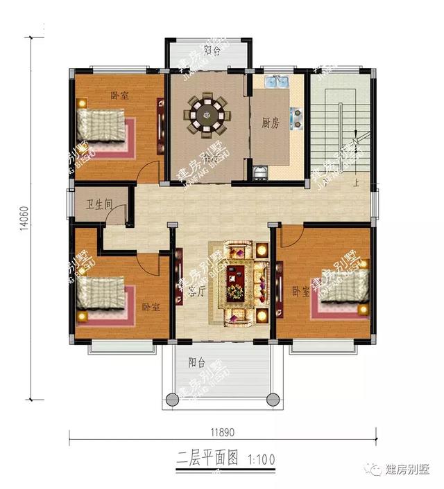廚房單獨建的農(nóng)村自建房設計圖，外觀靚，布局好