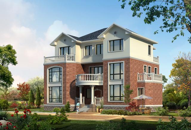 三層獨(dú)棟別墅設(shè)計(jì)圖，外觀造型古樸大方，經(jīng)濟(jì)實(shí)用