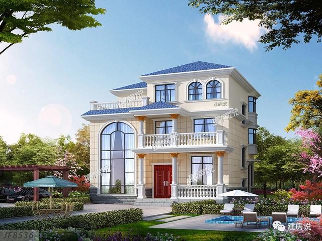 私人訂制的三層別墅設(shè)計(jì)圖，外型清新靚麗，空間利用的很合理